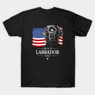 Proud Labrador Dad American Flag patriotic dog T-Shirt